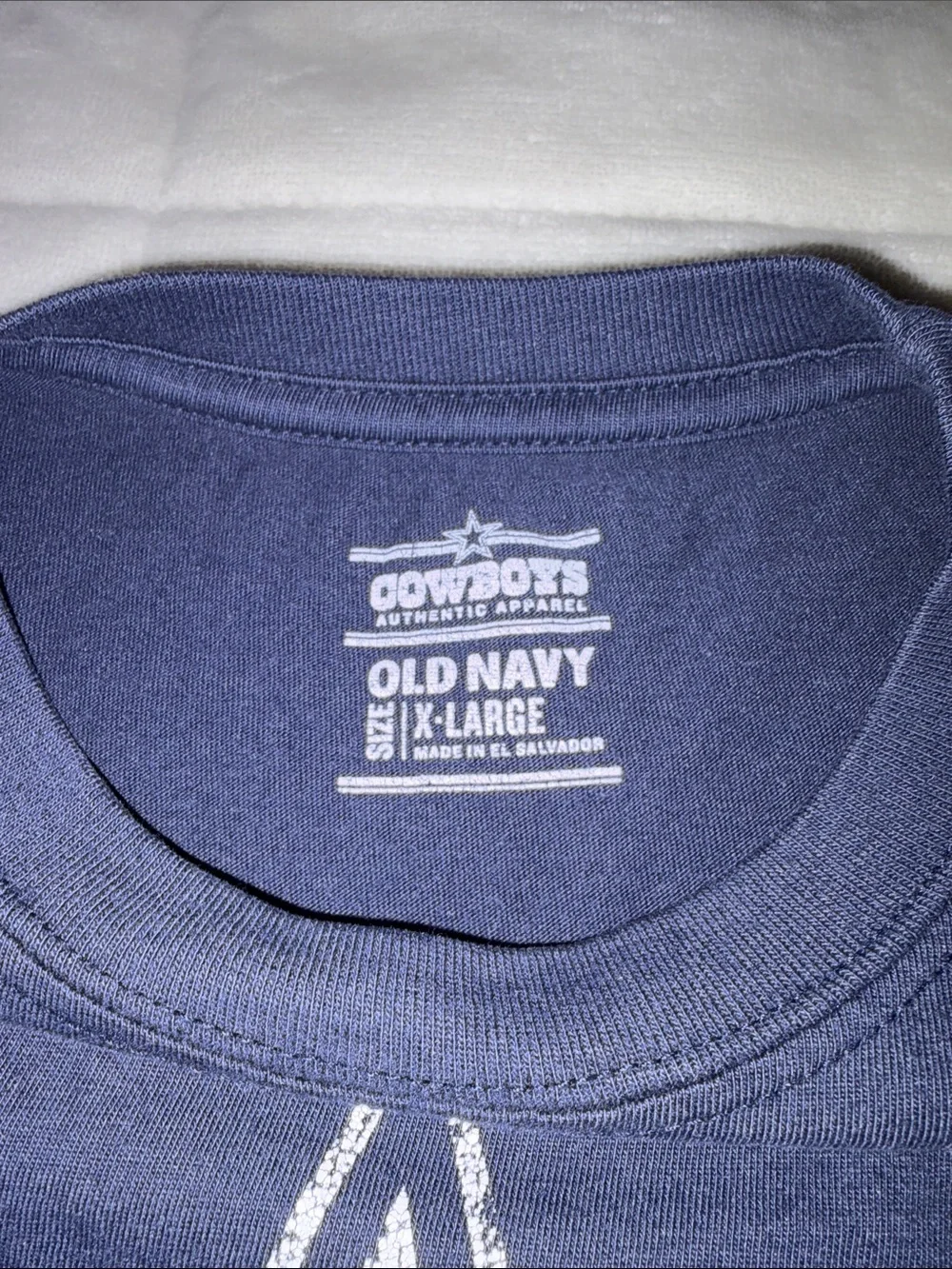Navy Blue Dallas Cowboys Long Sleeve Tee with White Star Graphic